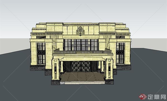 某欧式酒店会所建筑设计SU模型参考