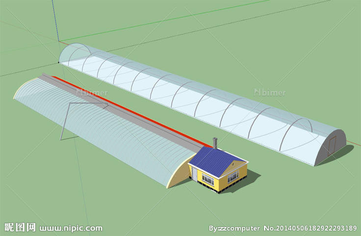 SU制做的大棚图片