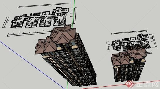 某高层住宅建筑设计su模型[原创]