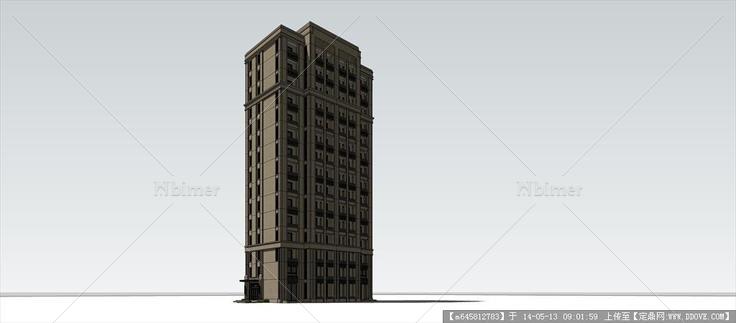 Sketch Up 精品模型---新古典风格高层公寓单体