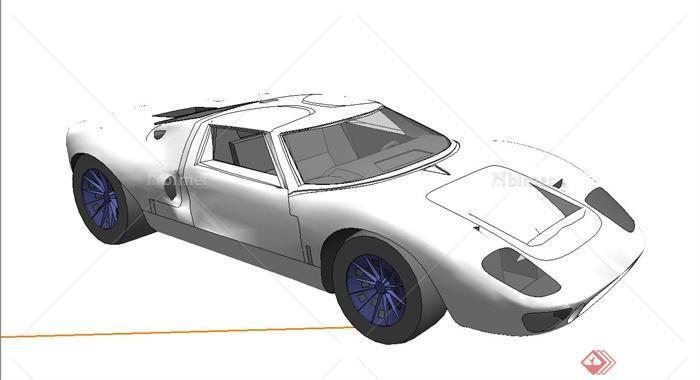 四座跑车设计su模型