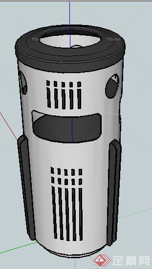 现代圆柱垃圾桶SU模型