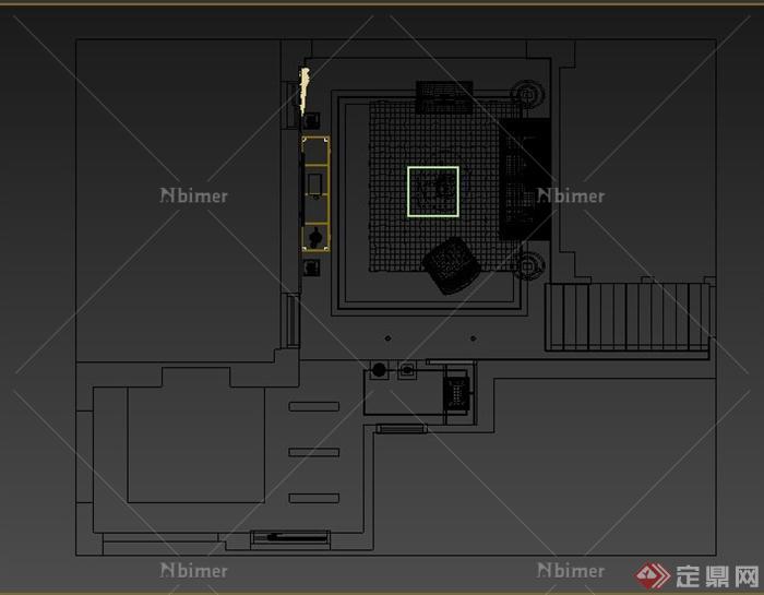 现代某客厅餐厅装修设计3DMAX模型