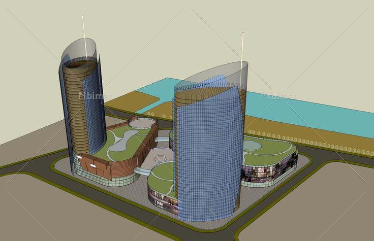 现代商业综合体(49106)su模型下载