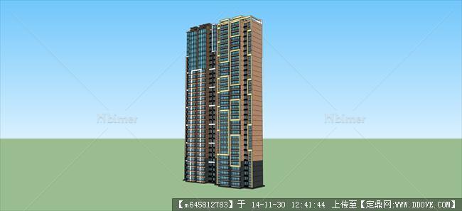 高层住宅建筑单体su模型