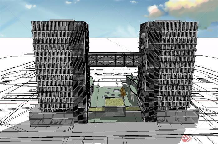 某地政府大楼项目建筑设计SketchUp模型[原创]