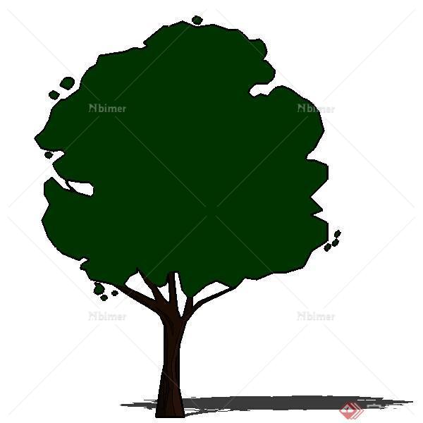一株景观树木SU模型素材（4）
