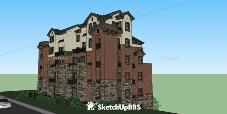 欧式风格洋房吊层设计方案带SketchUp模型下载分