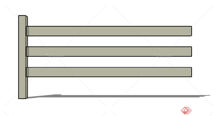 某现代栏杆围栏模型SU素材