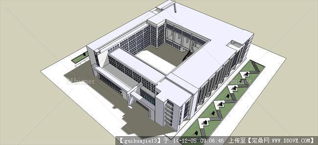 河北工业大学 行政楼建筑设计su模型
