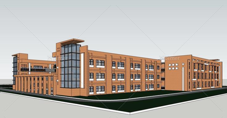 现代风格小学(76815)su模型下载