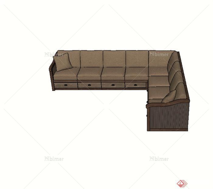 某现代风格室内沙发组合设计SU模型[原创]