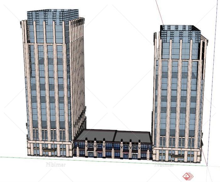 现代商业办公楼建筑设计SU模型