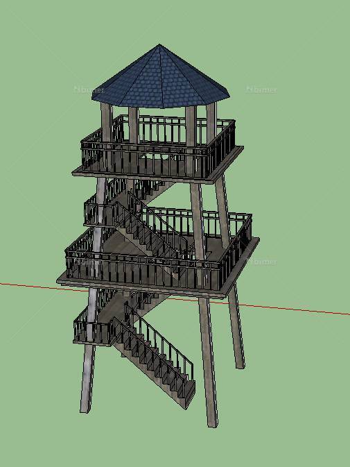 瞭望塔炮楼(98546)su模型下载