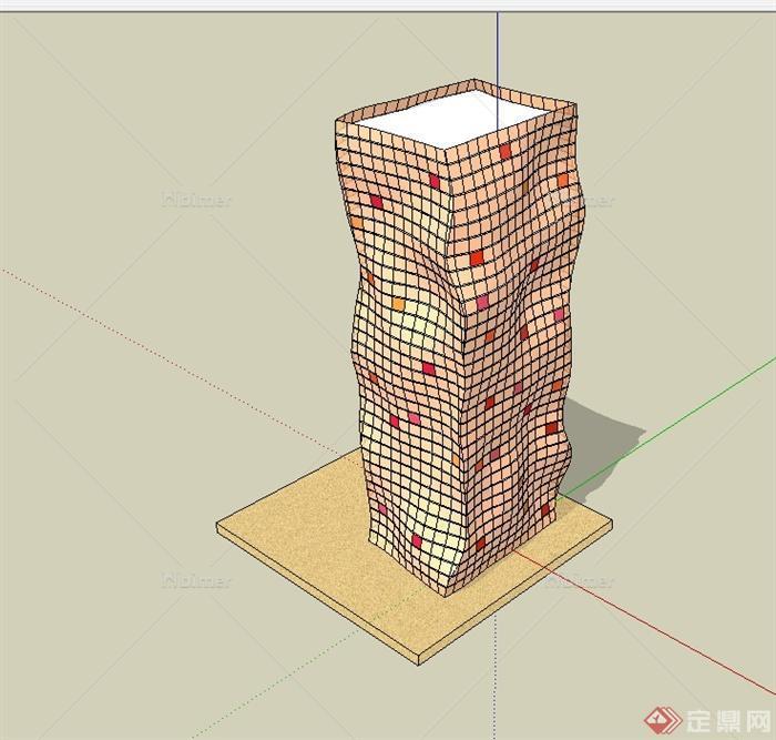 现代风格详细精致高层办公建筑大楼设计su模型[原