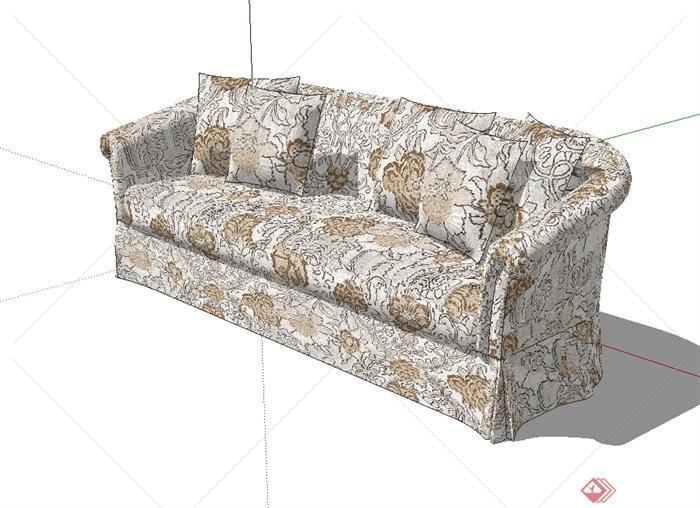 现代风格详细精致沙发设计SU模型素材[原创]