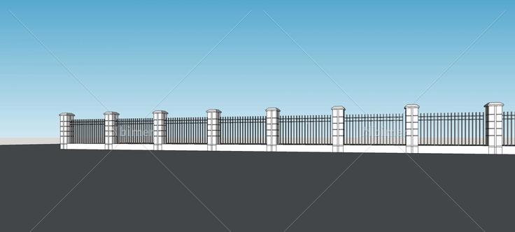 围墙护栏(74601)su模型下载
