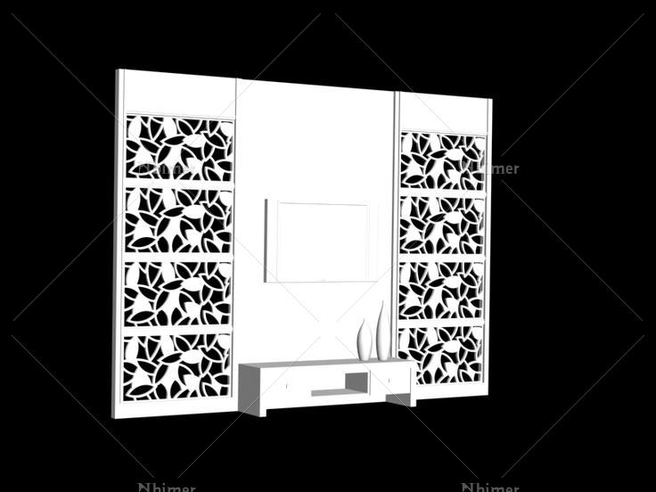 3DMAX室内雕花隔断模型