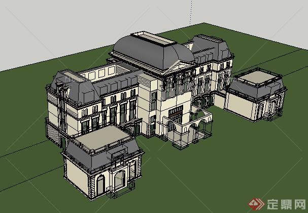 某新古典酒店建筑设计方案SU模型1