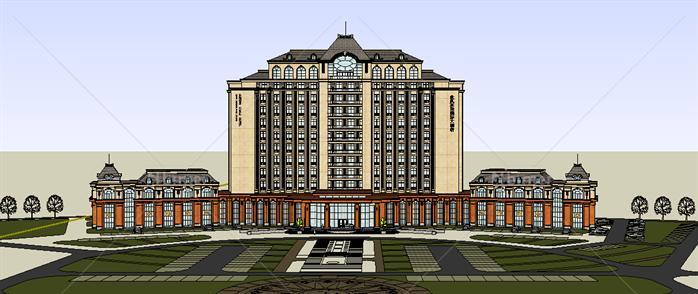 欧风林海国际大酒店建筑设计方案su模型[原创]