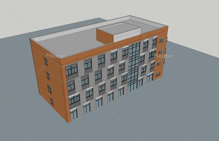 现代多层办公楼(47960)su模型下载