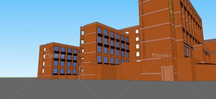 现代风格小学(55225)su模型下载