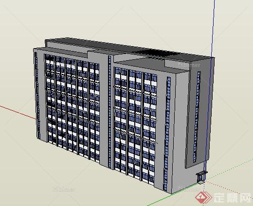 现代厂房研发办公楼建筑设计su模型[原创]