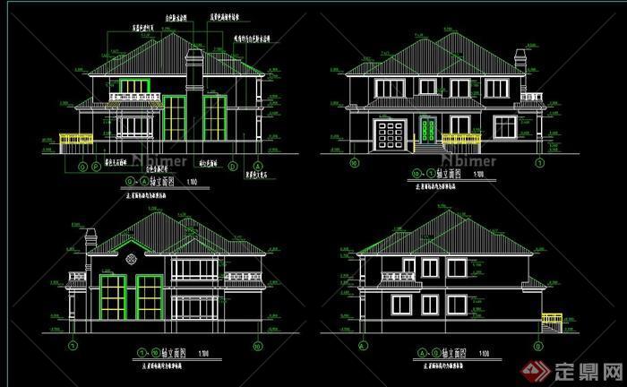 某欧式风格独栋别墅建筑设计CAD施工图和JPG图片