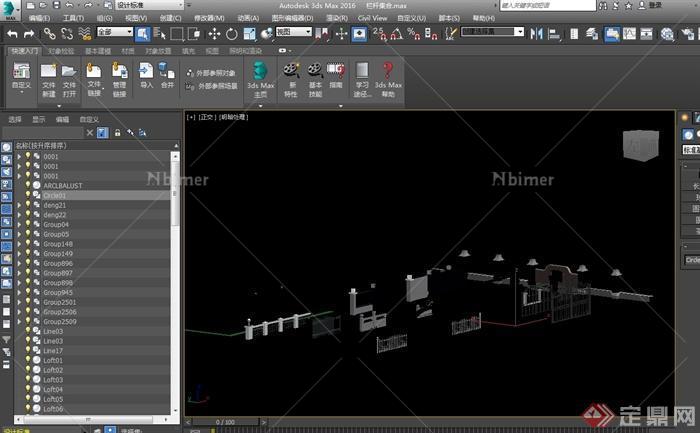 多种不同的栏杆围栏设计3d模型（含效果图）[原创