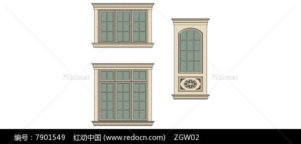 欧式住宅窗户模型