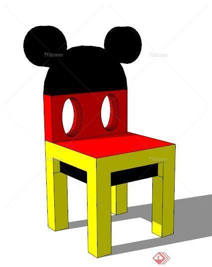 米老鼠卡通儿童座椅su模型