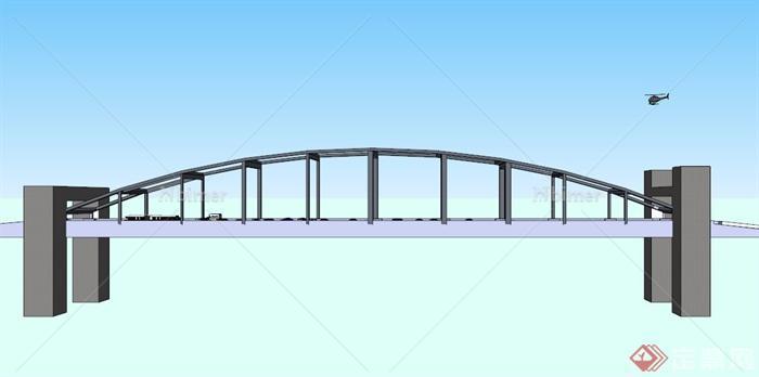现代简约交通桥设计SU模型[原创]