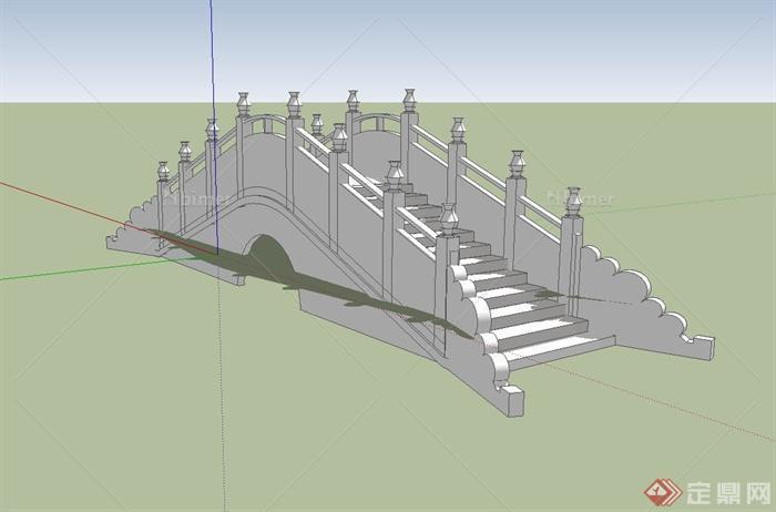 古典中式风格公园拱桥设计su模型[原创]