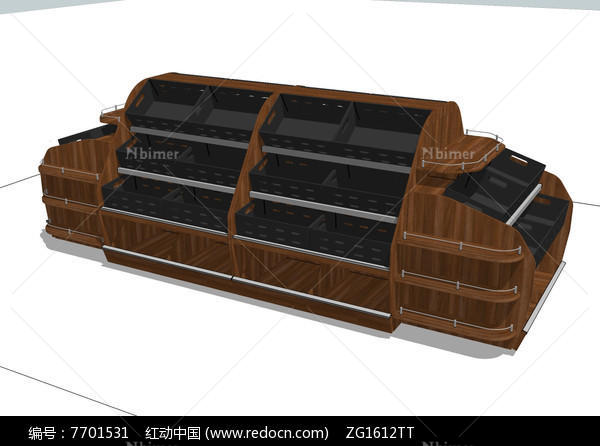 食品零售展示架SU模型