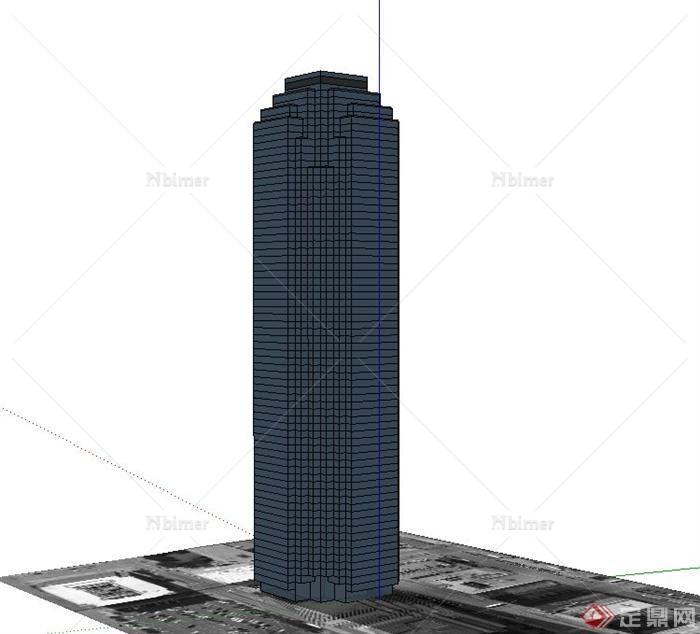 现代某高层银行建筑设计SU模型