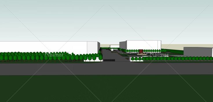 康缘药业工业园区的景观(40263)su模型下载