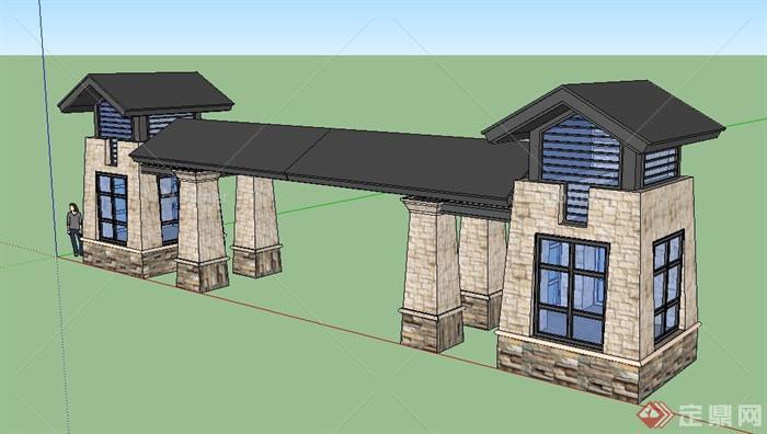 某入口门廊设计SU模型[原创]