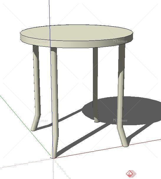 一个现代风格圆桌SU设计模型素材