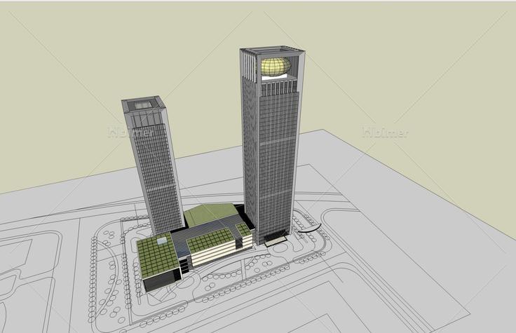 现代超高层商业办公楼(49086)su模型下载