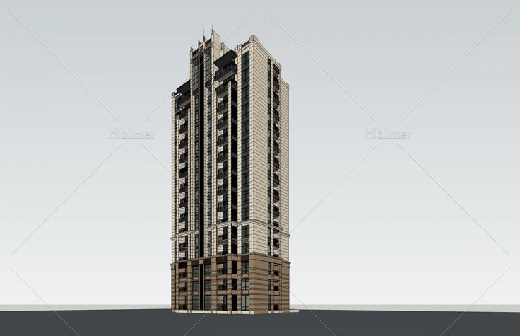 新古典风格高层住宅楼(51673)su模型下载