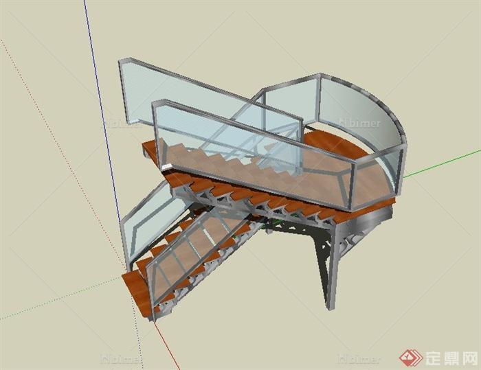 某建筑节点楼梯设计SU模型