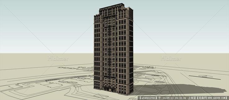 Sketch Up 精品模型---新古典风格高层住宅单体8