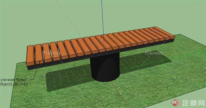 某园林室外坐凳设计SU模型