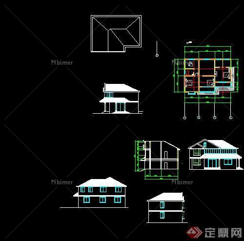 现代乡村别墅建筑设计CAD方案