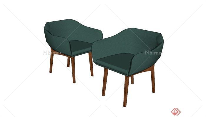 现代布艺沙发椅子设计SU模型
