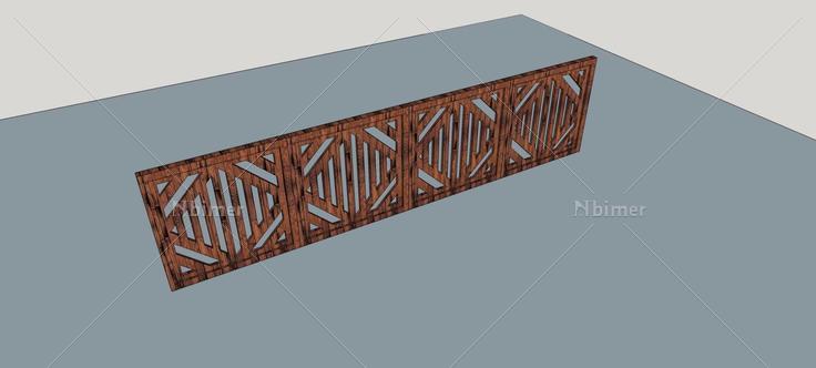 木栏杆(81539)su模型下载