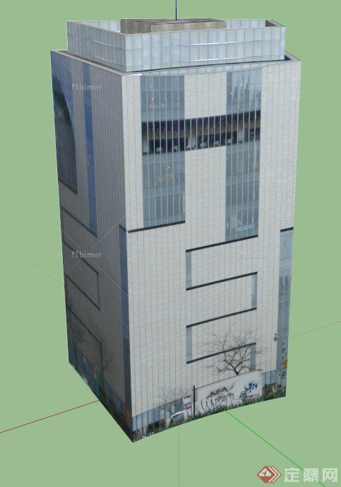 现代某商场建筑设计SU模型1