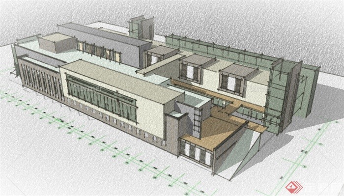 某现代商业建筑设计SU 模型素材