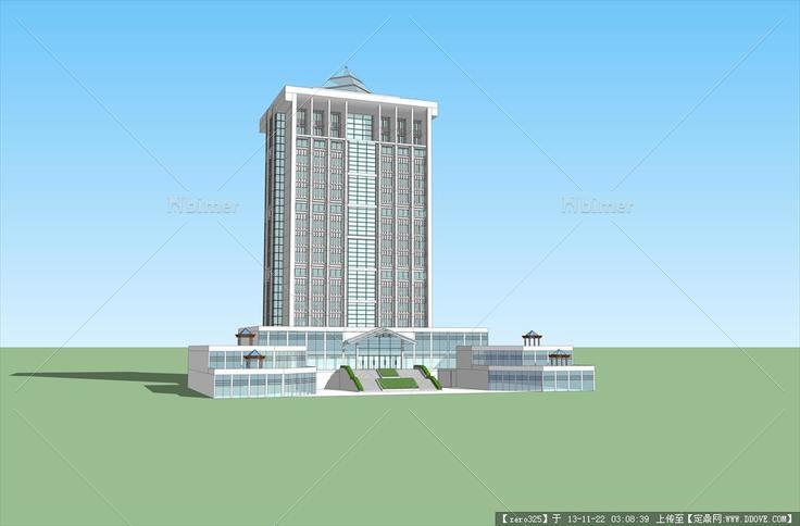 酒店高层办公建筑+SU精细模型