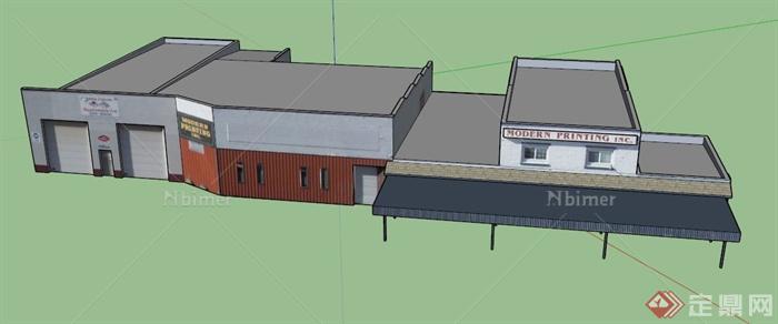 印刷厂建筑设计SU模型